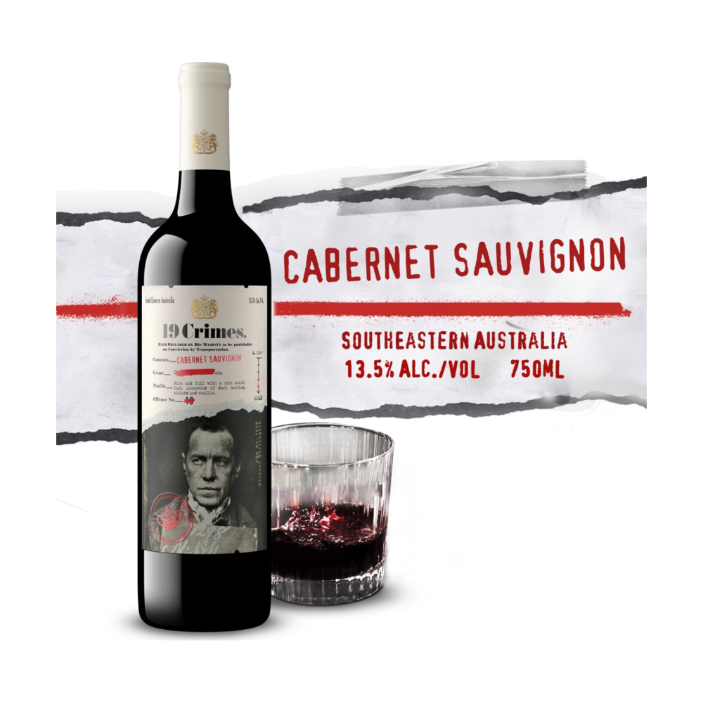 19 Crimes Cabernet Sauvignon Red Wine bottle