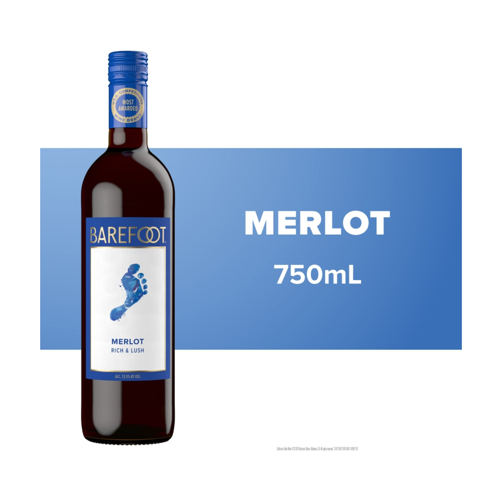 Barefoot Cellars Merlot California Red Wine bottle