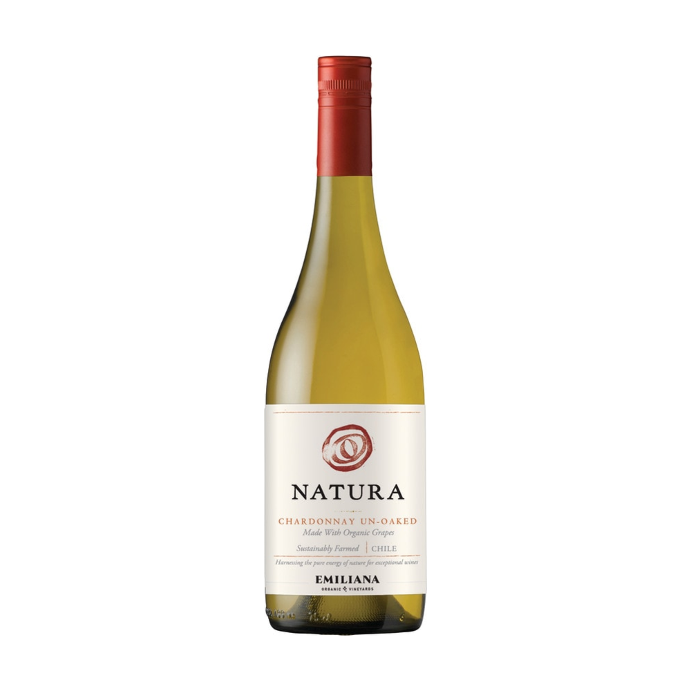 Natura Unoaked Chardonnay Chilean White Wine bottle