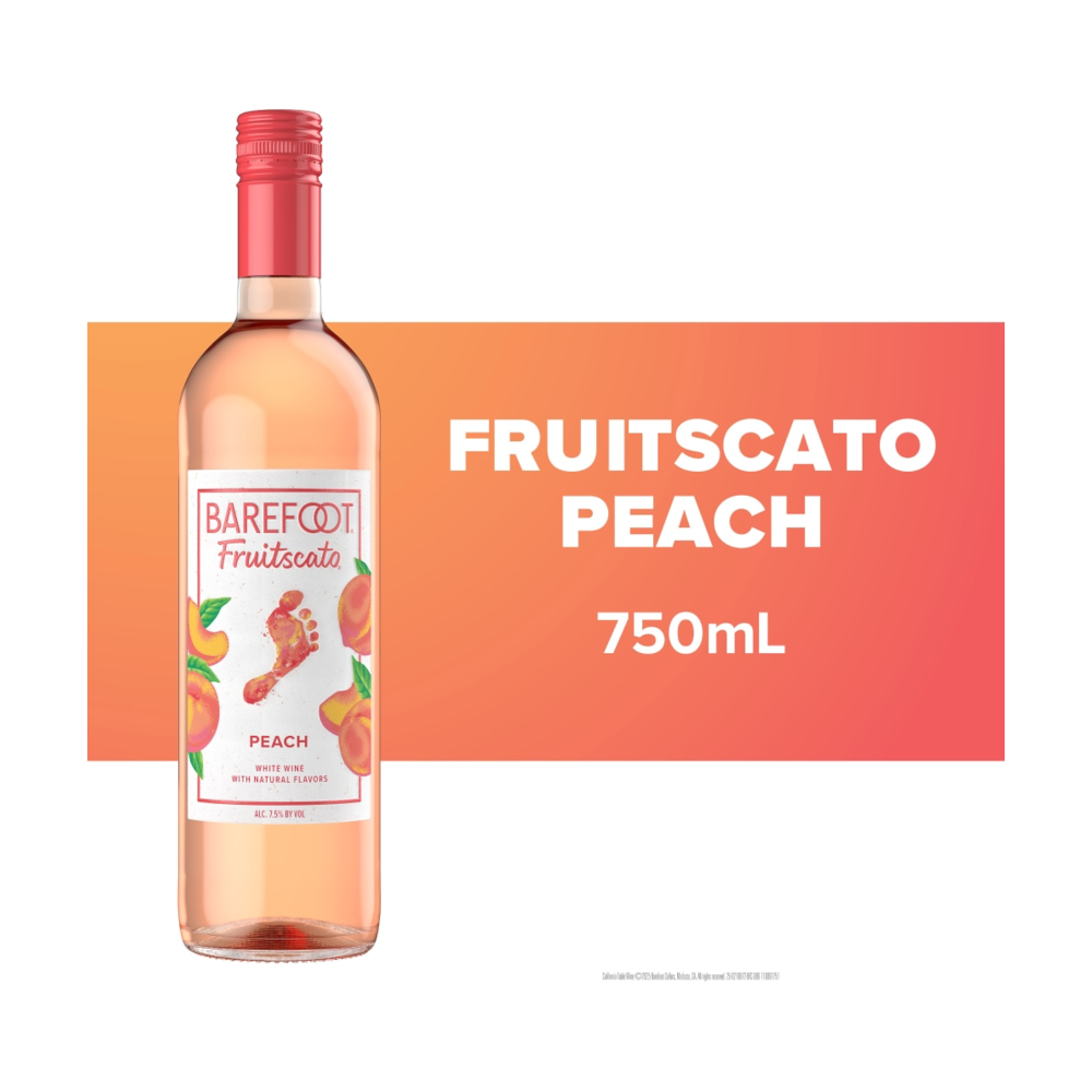 Barefoot Fruitscato Peach Moscato Sweet Wine bottle