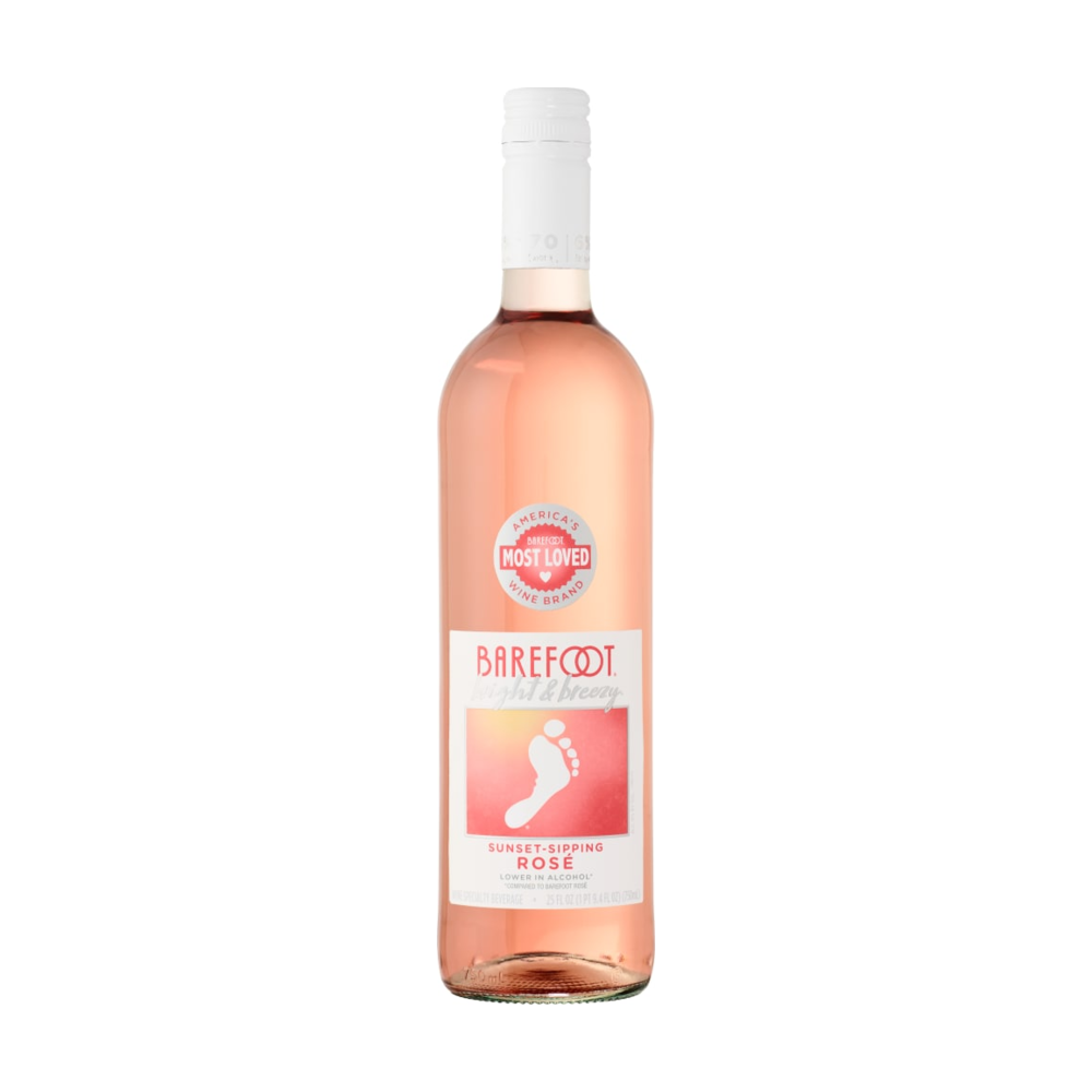 Barefoot Bright & Breezy Rose California Low Calorie Wine bottle