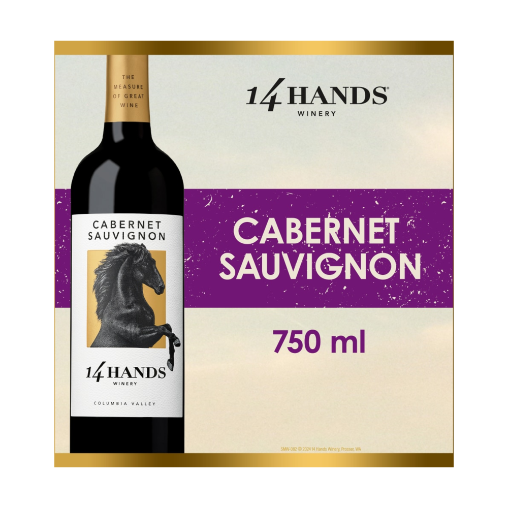14 Hands Cabernet Sauvignon Washington Red Wine bottle
