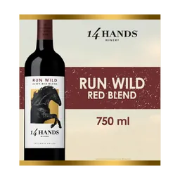 14 Hands Run Wild Juicy Red Blend Washington Wine bottle
