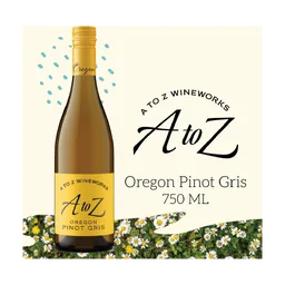 A to Z Wineworks Pinot Gris Oregon White Wine bottle