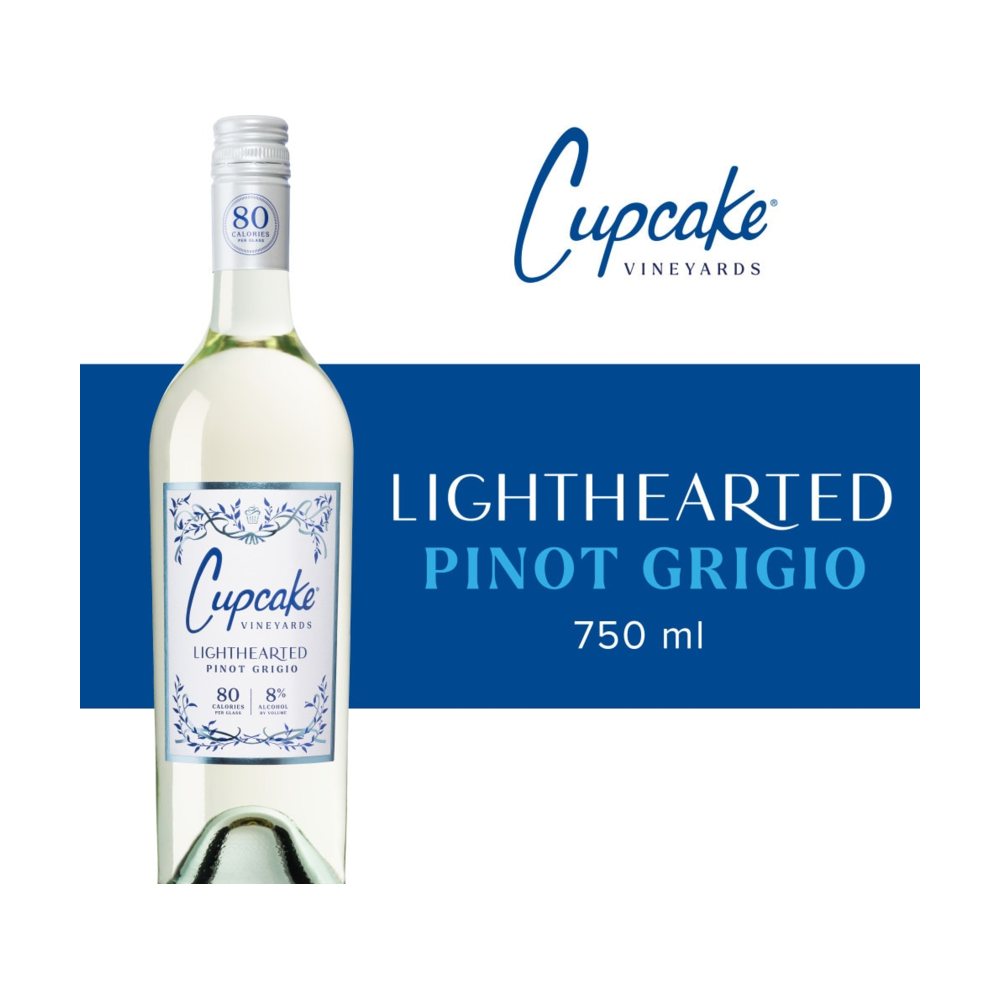 Cupcake Lighthearted Pinot Grigio California White Wine bottle