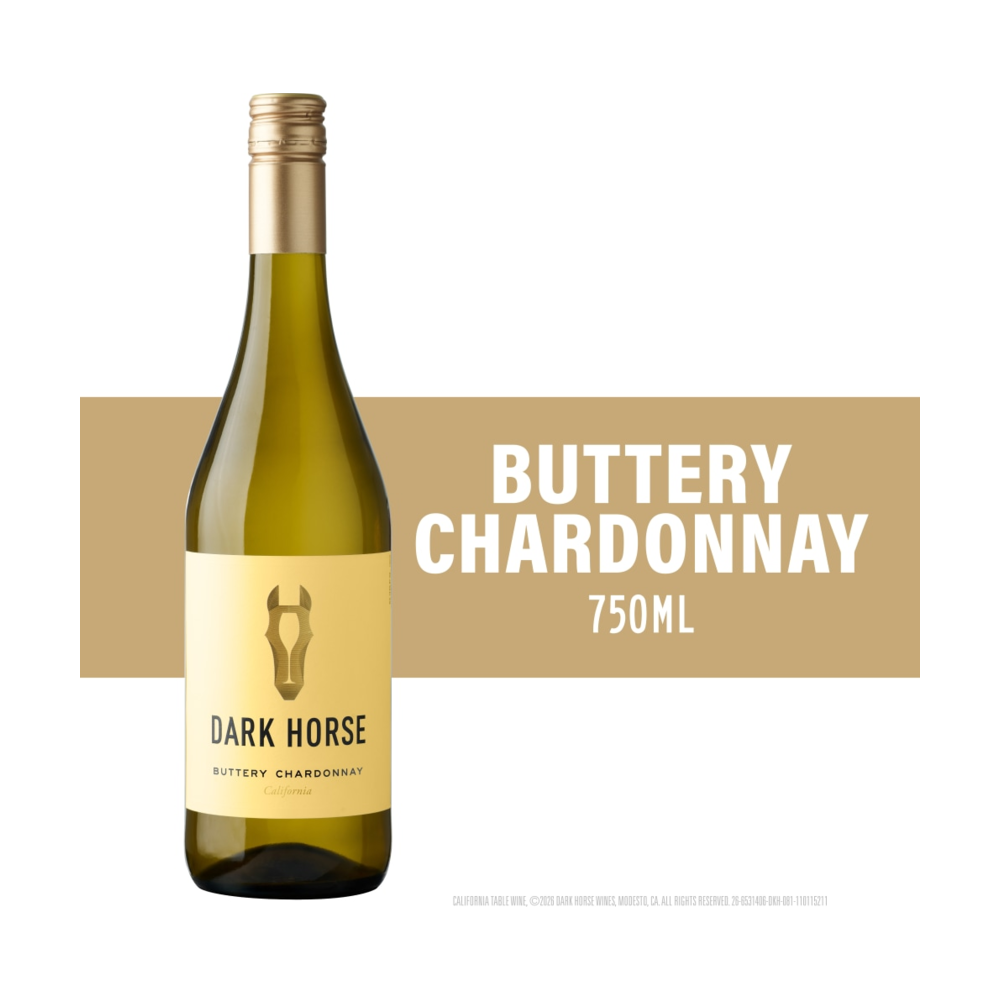 Dark Horse Buttery Chardonnay California White Wine bottle