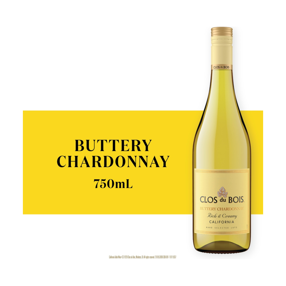 Clos Du Bois Buttery Chardonnay California White Wine bottle