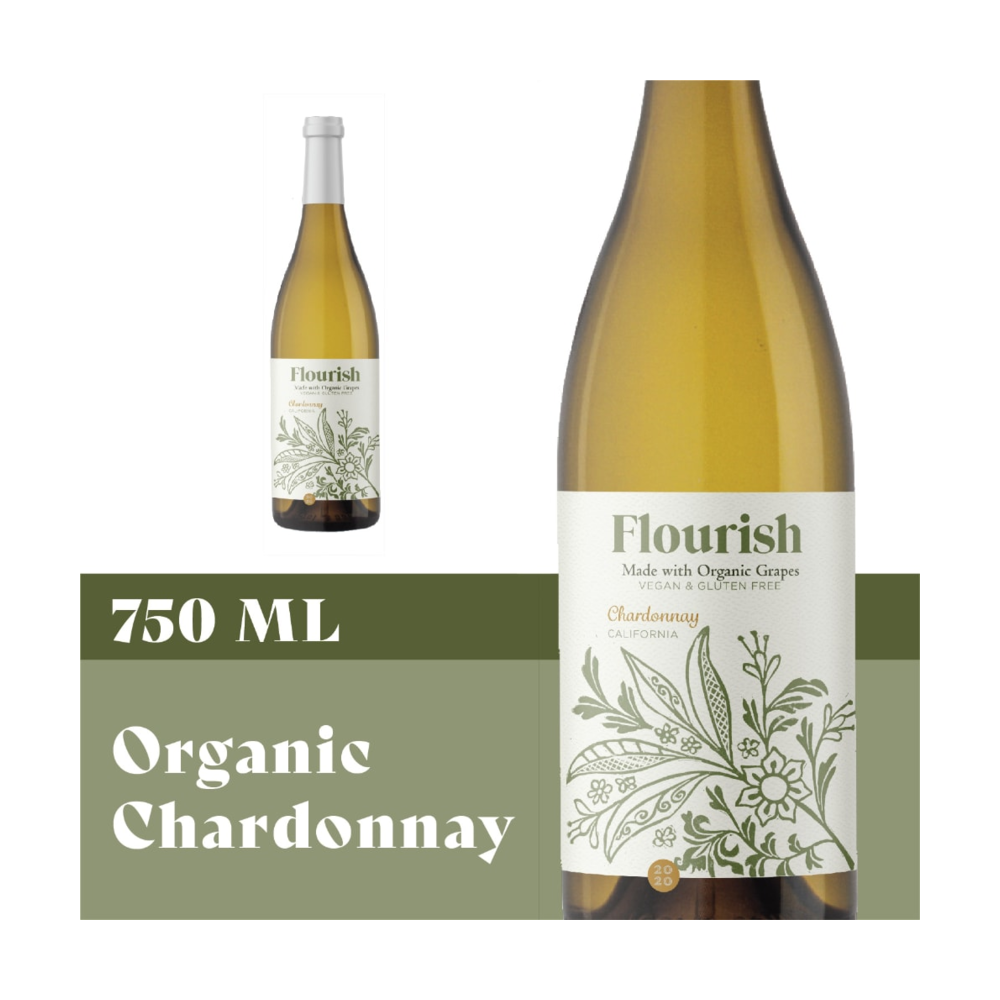 Flourish Organic Chardonnay bottle
