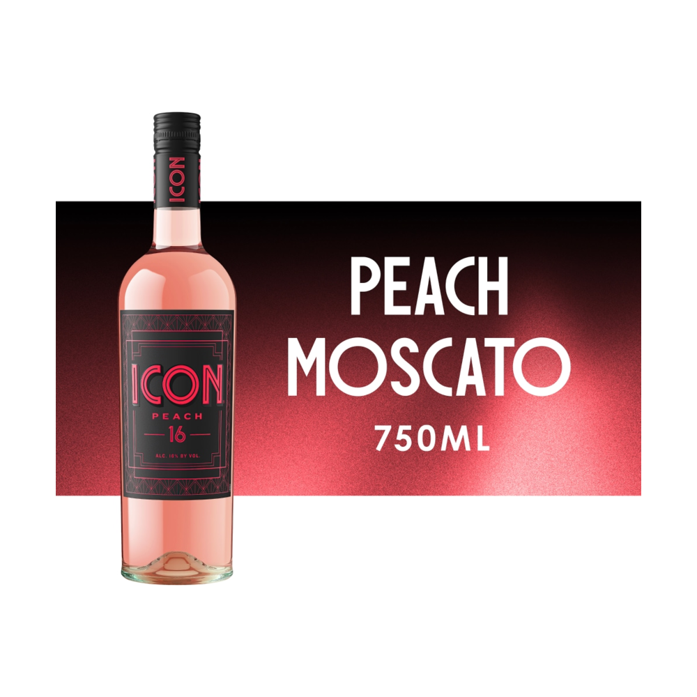 ICON Peach Moscato California Sweet Wine bottle