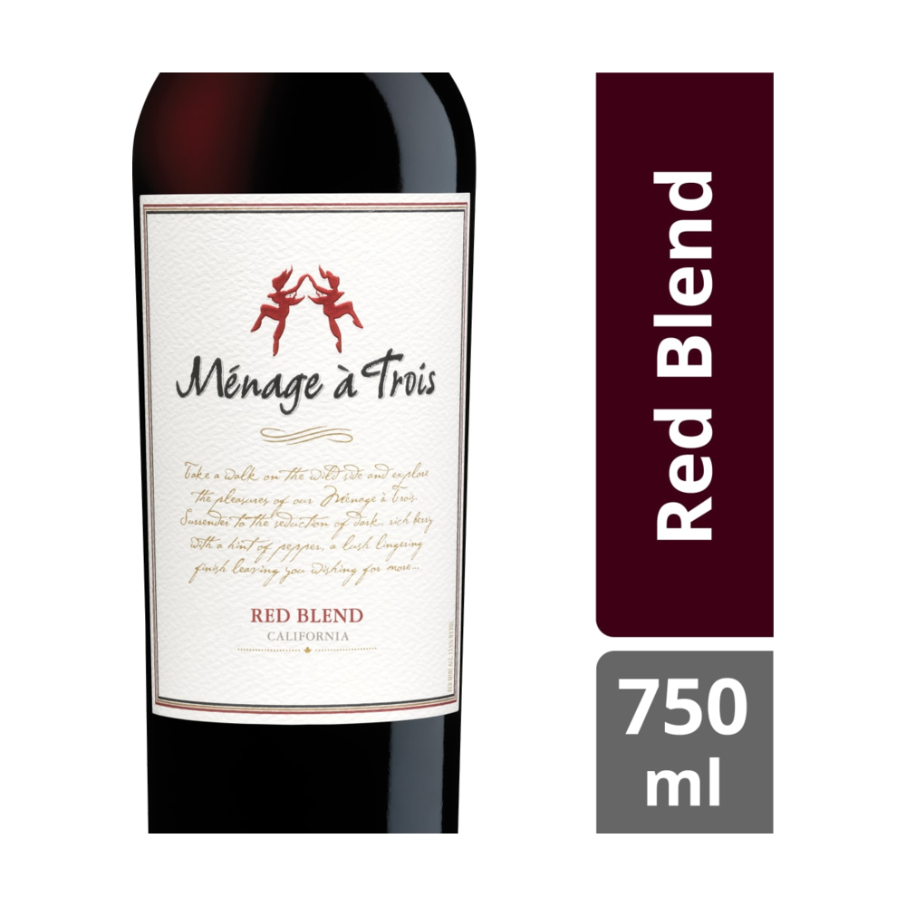 Menage a Trois Red Blend California Red Wine 750 ml bottle