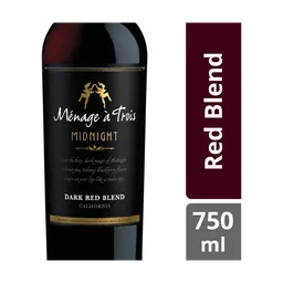 Menage a Trois Midnight Dark Red Blend California Red Wine bottle