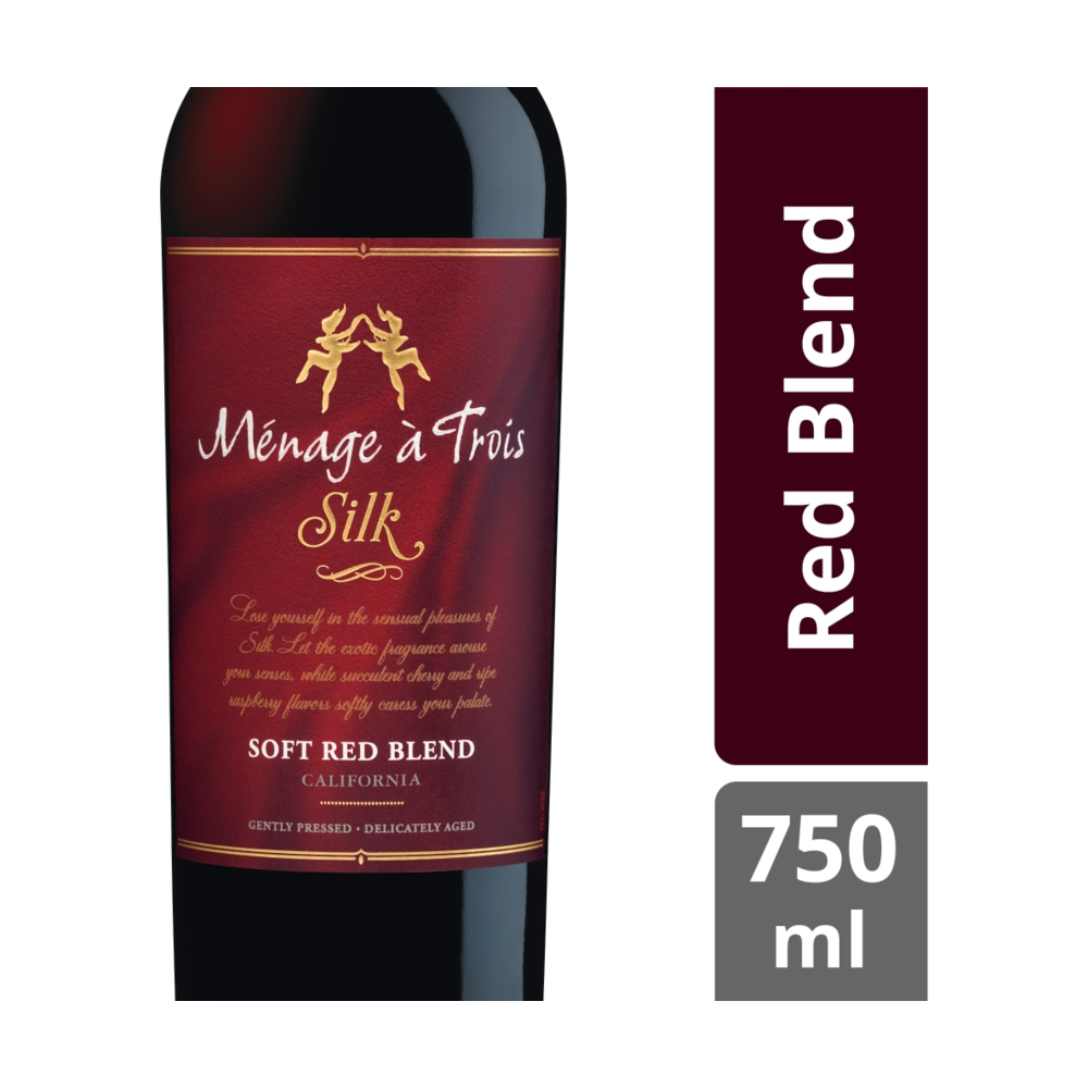Menage a Trois Silk Red Blend California Red Wine bottle