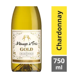 Menage a Trois Gold Chardonnay California White Wine 750 ml bottle