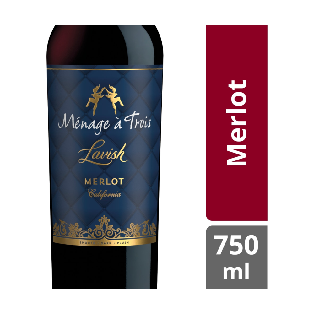 Menage a Trois Lavish Merlot California Red Wine 750 ml bottle