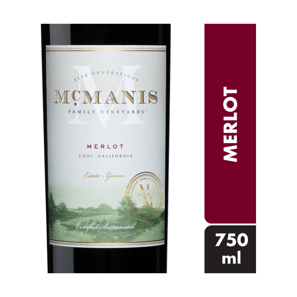McManis Family Vineyards Merlot California Red Wine bottle