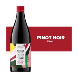 Sunny with a Chance of Flowers Pinot Noir California Low Calorie Red Wine bottle
