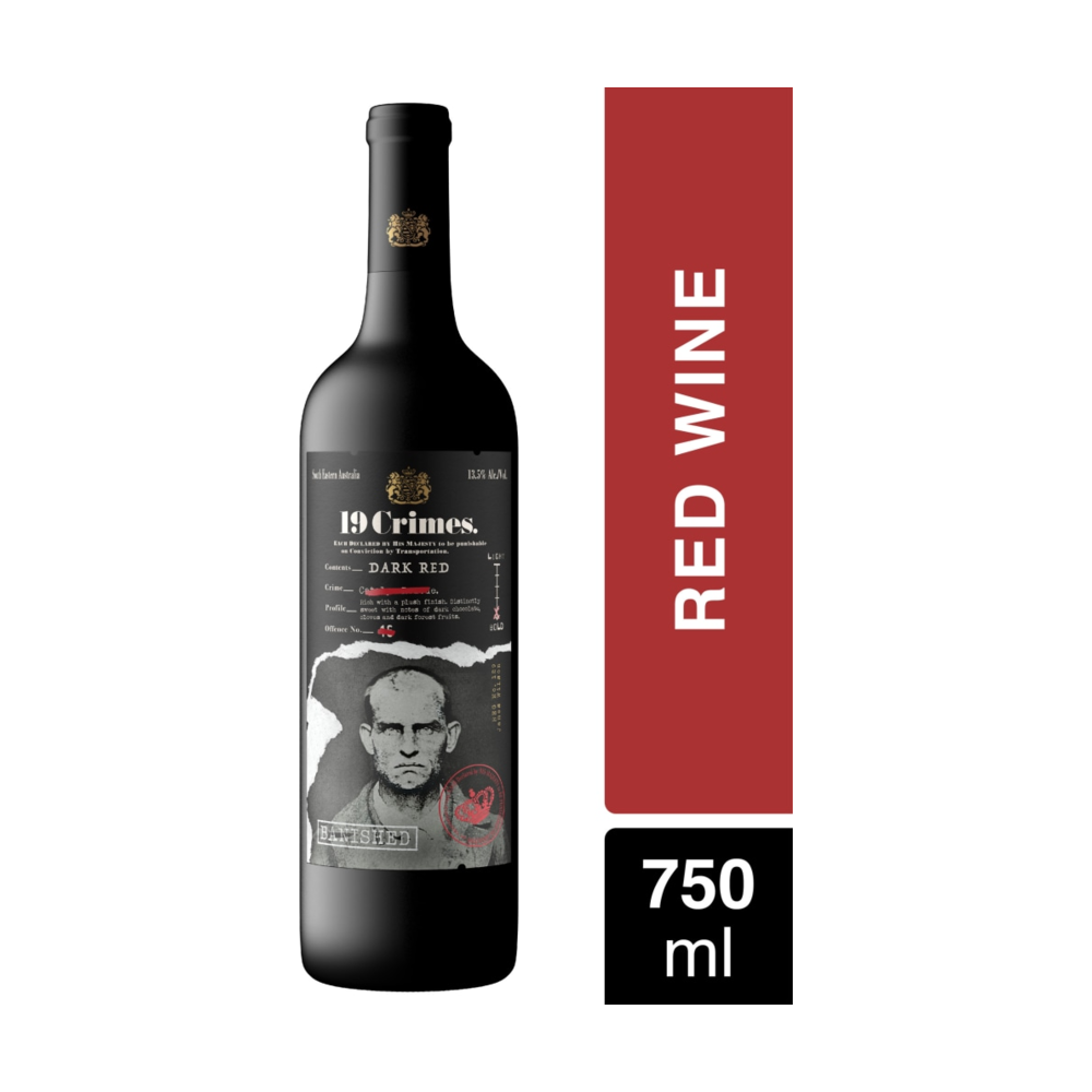 19 Crimes The Banished Red Blend Wine bottle