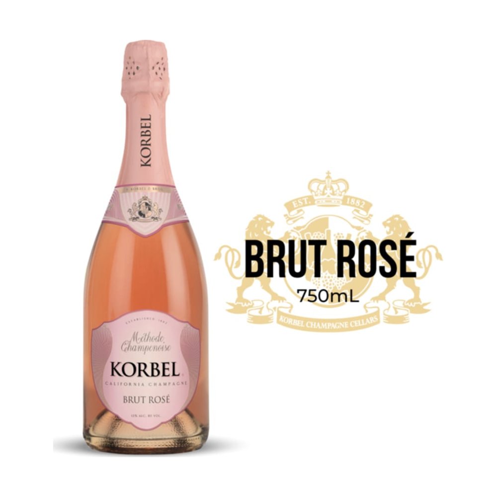 Korbel Brut Rose California Champagne bottle