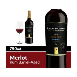 Robert Mondavi Private Selection Rum Barrel Aged Merlot Red Wine bottle