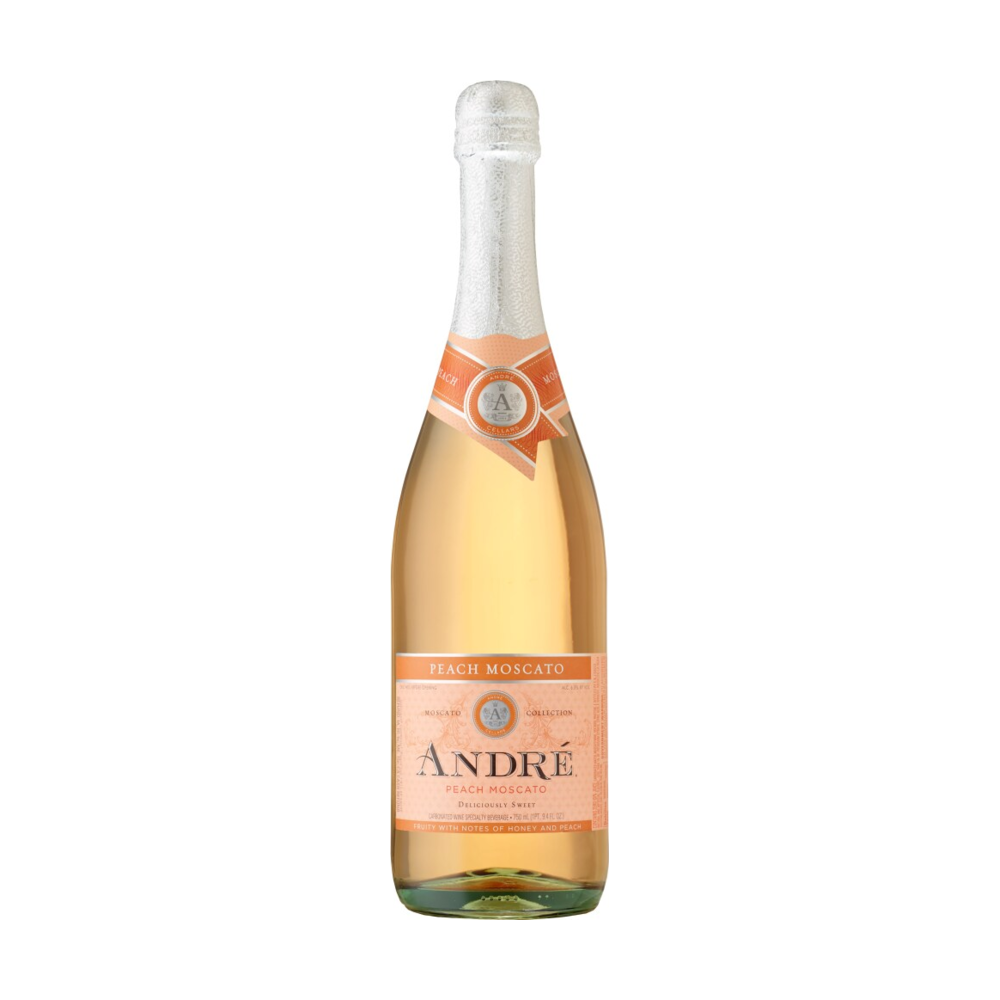 Andre Peach Moscato Champagne California Sparkling Wine bottle