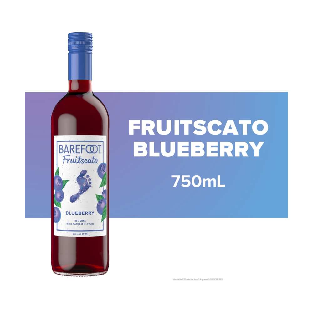 Barefoot Fruitscato Blueberry Moscato Sweet Wine bottle