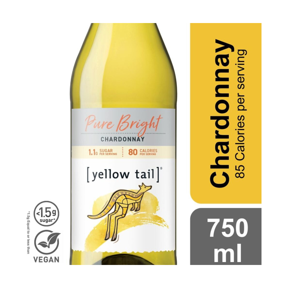 Yellow Tail Pure Bright Chardonnay Australia White Wine bottle