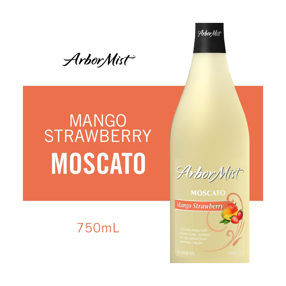 Arbor Mist Mango Strawberry Moscato Sweet Wine bottle