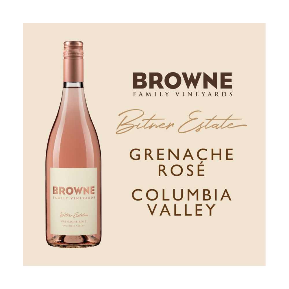 Browne Family Vineyards Bitner Estate Grenache Washington Rose Wine bottle