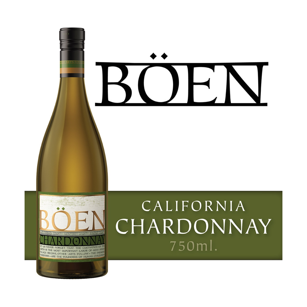 Boen Chardonnay Santa Barbara Monterey & Sonoma Counties White Wine bottle