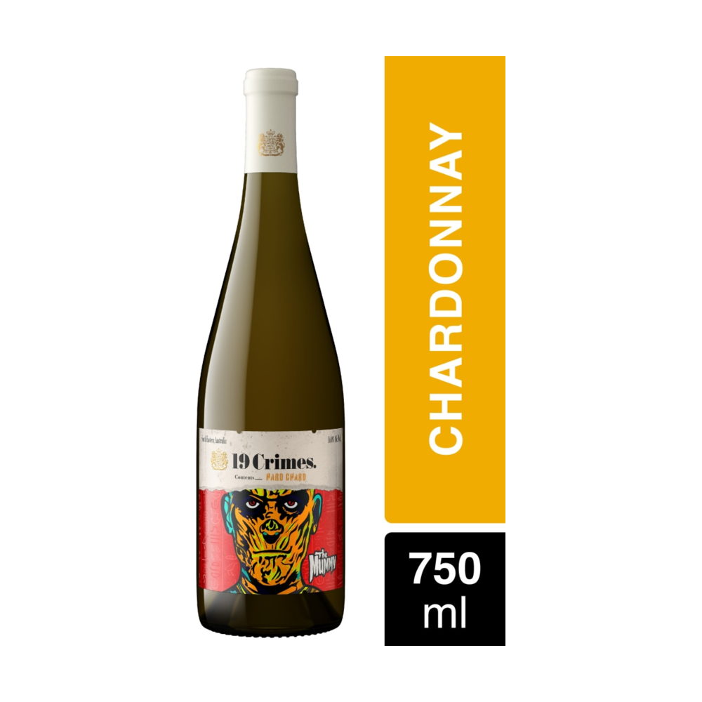 19 Crimes Universal Monsters Hard Chard Chardonnay White Wine bottle