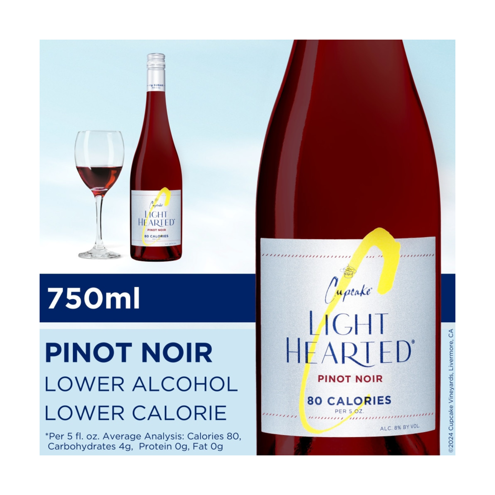 Cupcake Lighthearted Pinot Noir California Red Wine bottle