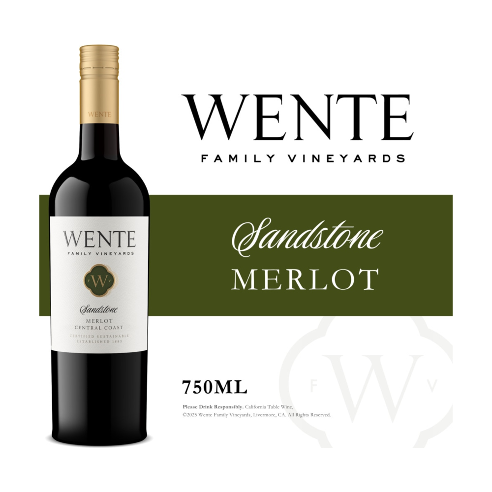 Wente Vineyards Sandstone Merlot California Red Wine bottle