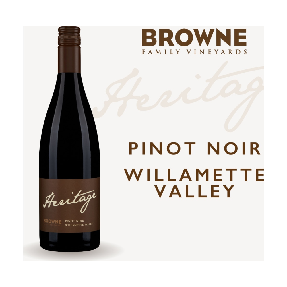 Browne Family Vineyards Heritage Pinot Noir Oregon Red Wine bottle